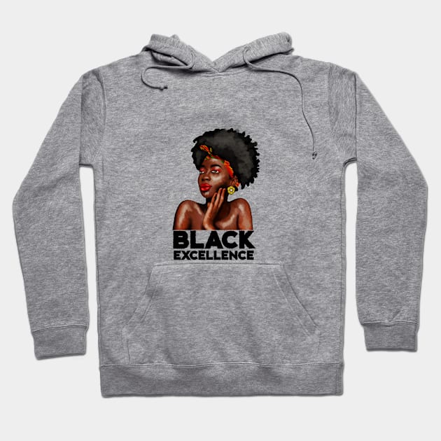 Black Excellence, Afro Woman, Black Pride Hoodie by dukito